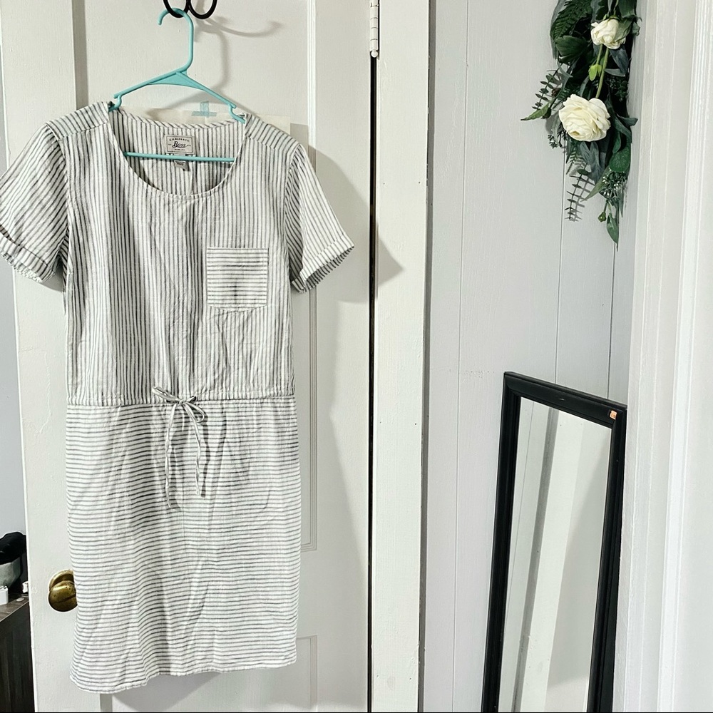 Women’s Blue and White Striped Dress - Bass Brand